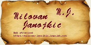 Milovan Janojkić vizit kartica